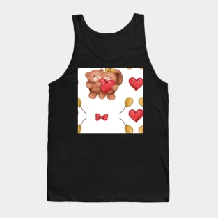 Teddy and Bunny lovely white balloons Tank Top